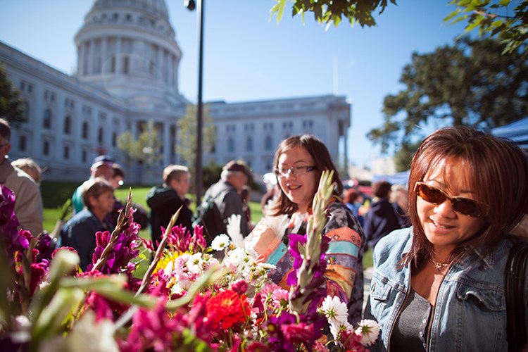 Flowers at the Dane County Farmer&#39;s Market